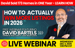David bartel webinar banner HOW TO WIN MORE LISTINGS event page learn how