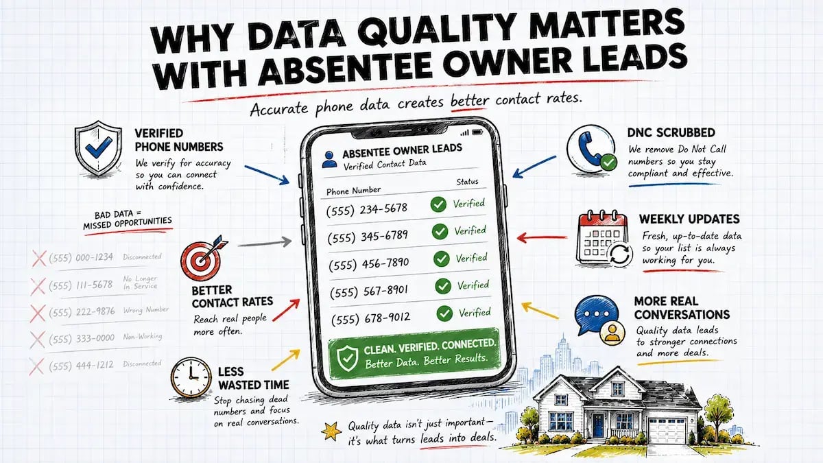 why data quality matters with absentee owner leads